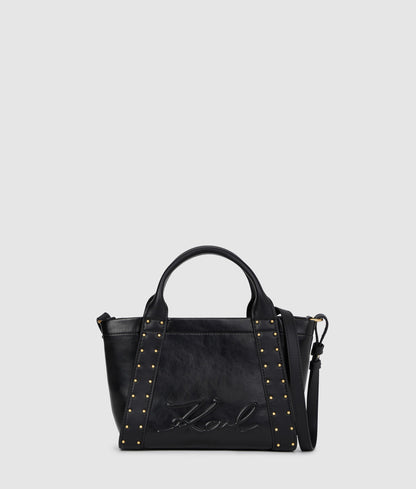 KarlLagerfeld Kville Small Studded Tote Bag Black/Gold