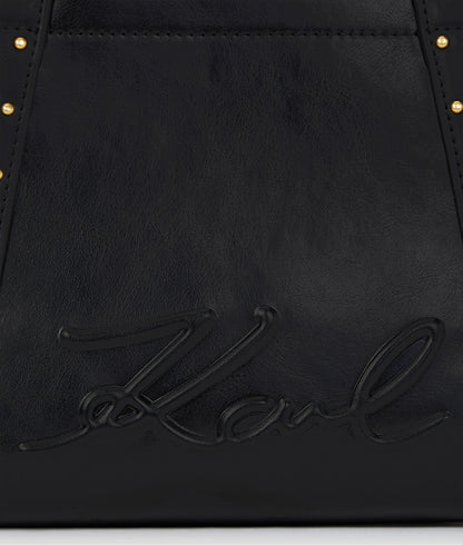 KarlLagerfeld Kville Small Studded Tote Bag Black/Gold