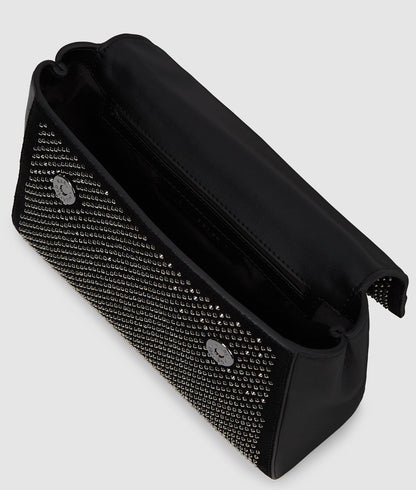 KarlLagerfeld Kautograph Rhinestone Top Handle Bag Black Embellishment