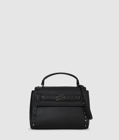 KarlLagerfeld Kautograph Studded Top Handle Bag Black Embellishment