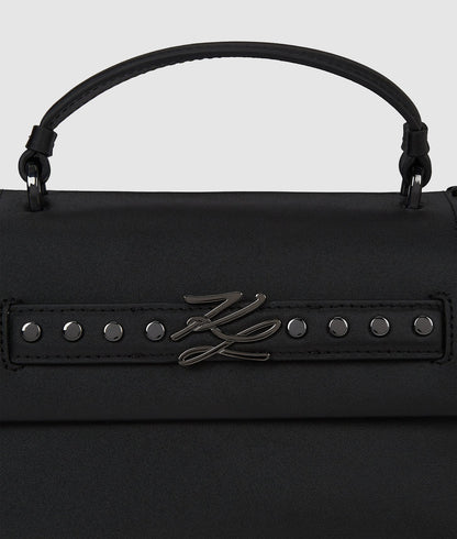 KarlLagerfeld Kautograph Studded Top Handle Bag Black Embellishment