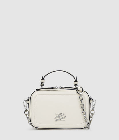 KarlLagerfeld Kautograph Chain Top Handle Bag Off White