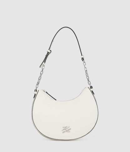 KarlLagerfeld Kautograph Medium Moon Bag Off White