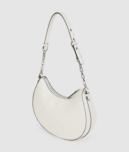 KarlLagerfeld Kautograph Medium Moon Bag Off White