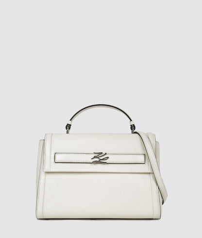 KarlLagerfeld Kautograph Medium Top Handle Bag Off White