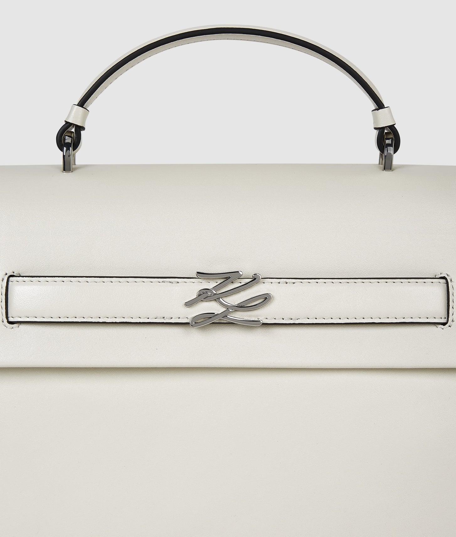 KarlLagerfeld Kautograph Medium Top Handle Bag Off White