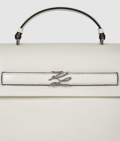 KarlLagerfeld Kautograph Medium Top Handle Bag Off White
