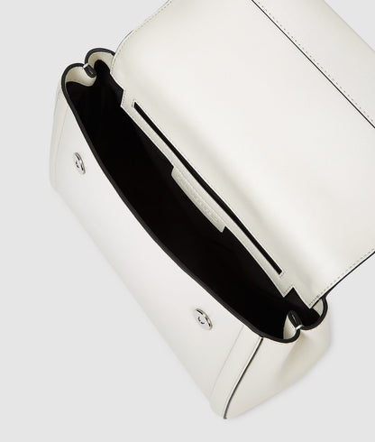 KarlLagerfeld Kautograph Medium Top Handle Bag Off White