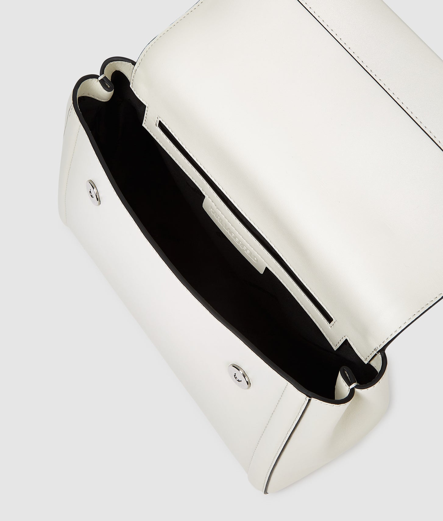 KarlLagerfeld Kautograph Medium Top Handle Bag Off White