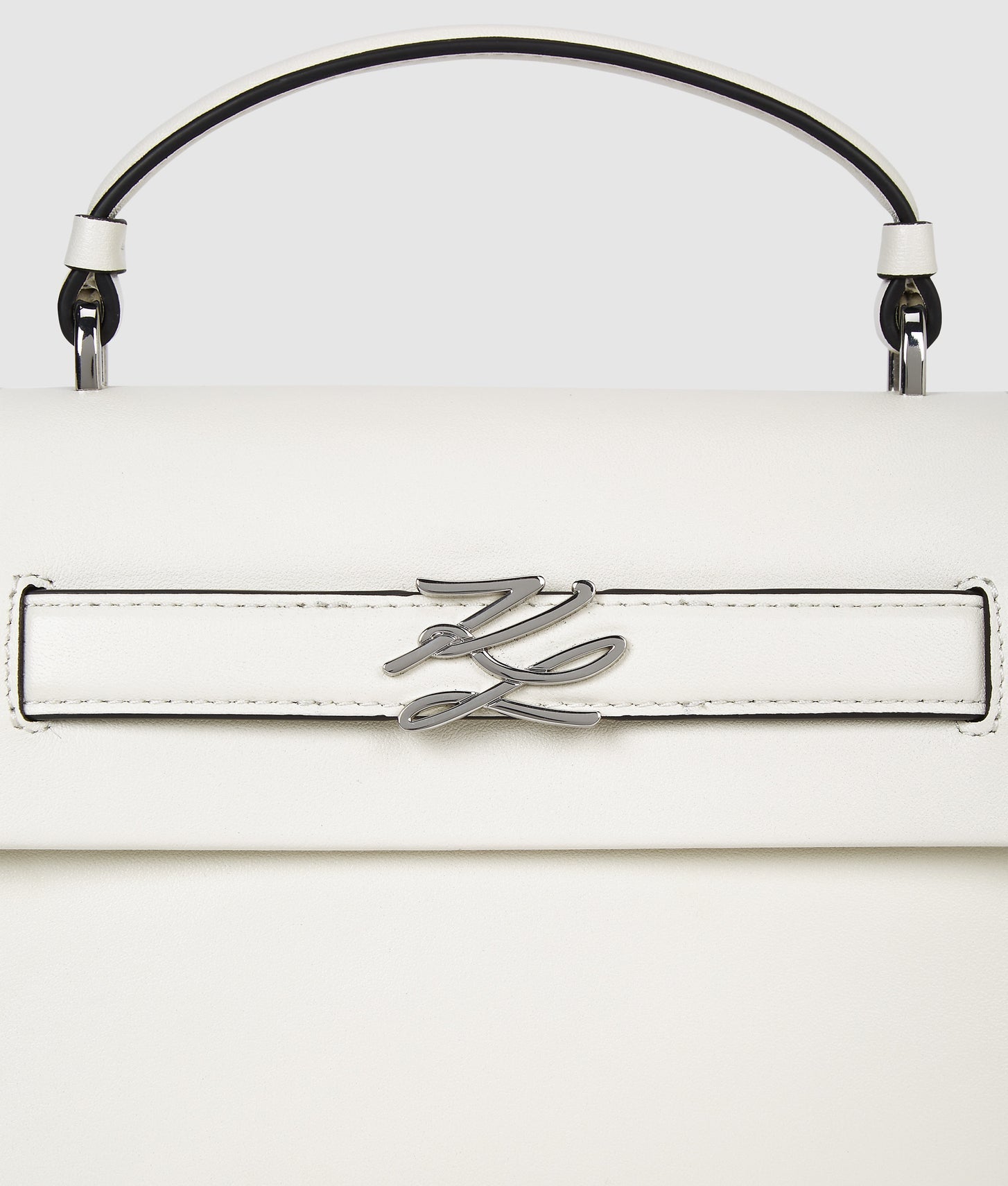 KarlLagerfeld Kautograph Small Top Handle Bag Off White