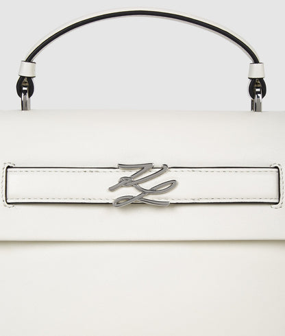 KarlLagerfeld Kautograph Small Top Handle Bag Off White