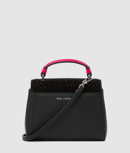 KarlLagerfeld Exclusive Kautograph Rhinestone Nano Bag Black Embellishment