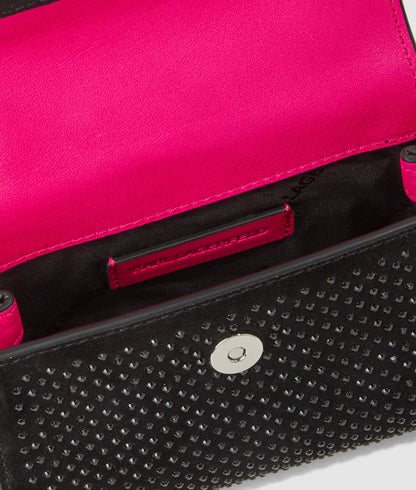 KarlLagerfeld Exclusive Kautograph Rhinestone Nano Bag Black Embellishment