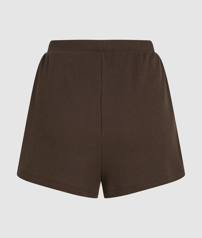 Karl Lagerfeld Waffle Loungewear Shorts Black Coffee