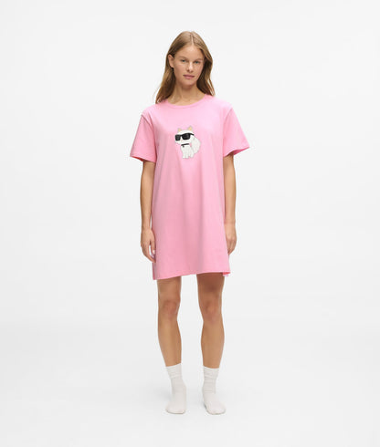 Karl Lagerfeld Ikon Rhinestone Pajama Dress Begonia Pink