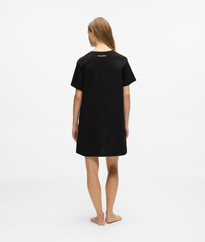 Karl Lagerfeld Ikon Rhinestone Pajama Dress Black
