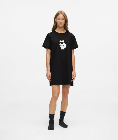 Karl Lagerfeld Ikon Rhinestone Pajama Dress Black