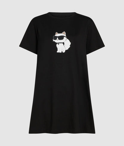 Karl Lagerfeld Ikon Rhinestone Pajama Dress Black