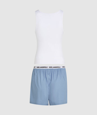 Karl Lagerfeld Tank Top And Shorts Pajama Set White