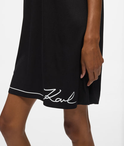 Karl Lagerfeld Signature Pajama Dress Black