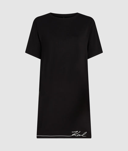 Karl Lagerfeld Signature Pajama Dress Black