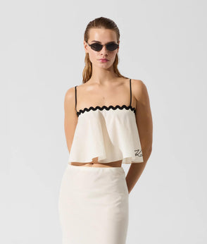 KarlLagerfeld Signature Macramé Beach Bag Natural/Black