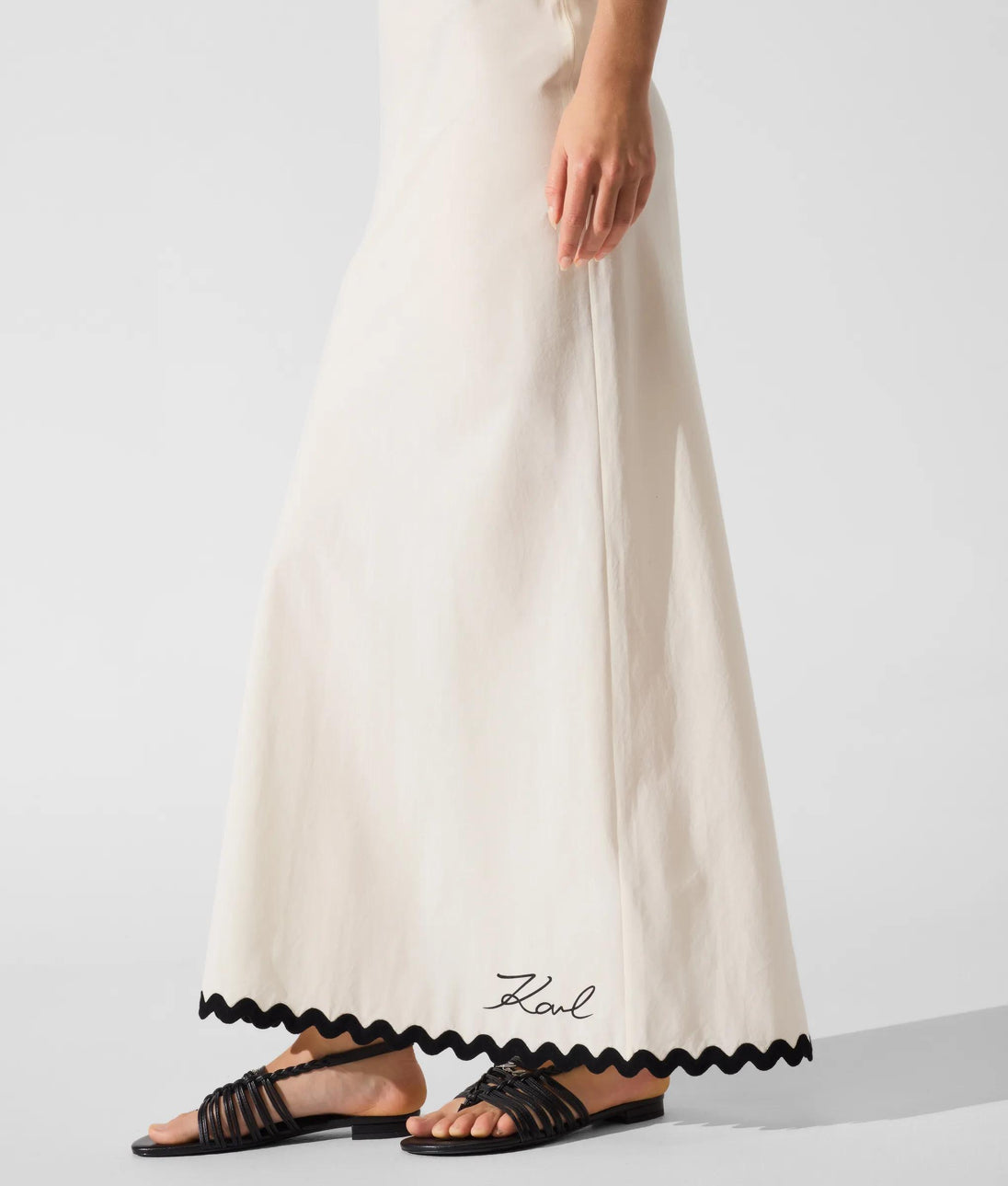 KarlLagerfeld Signature Macramé Beach Bag Natural/Black
