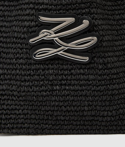 KarlLagerfeld Kautograph Crochet Hobo Bag Black
