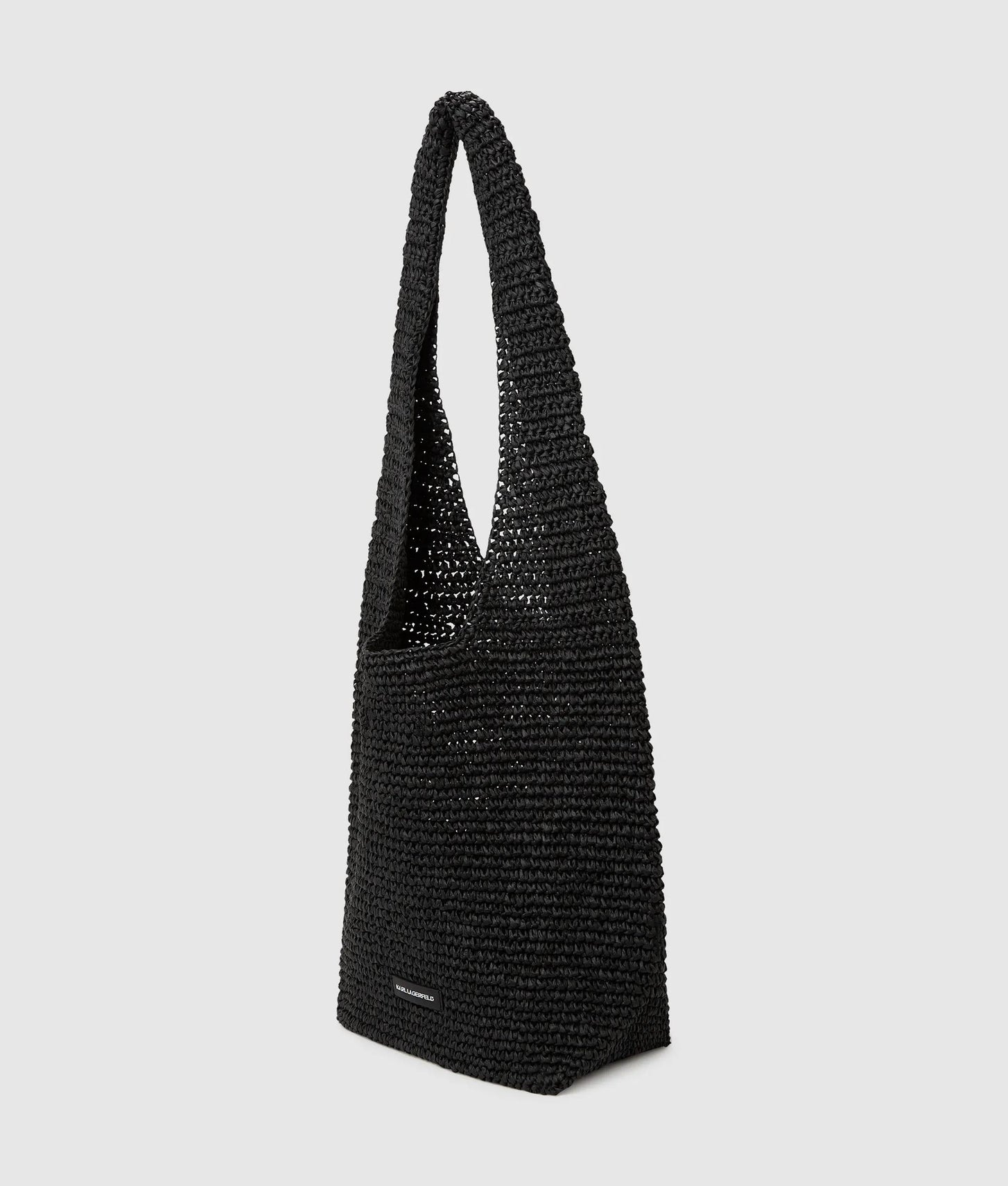 KarlLagerfeld Kautograph Crochet Hobo Bag Black