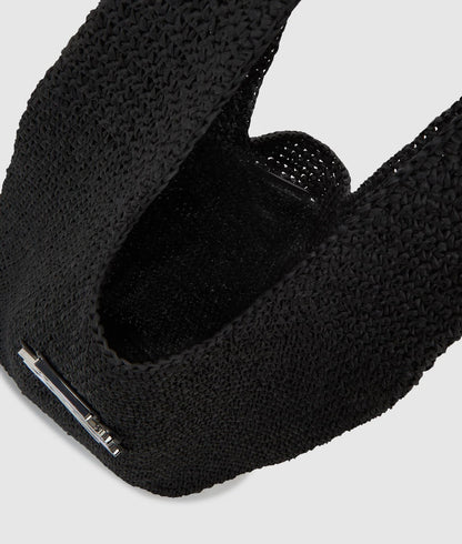 KarlLagerfeld Kautograph Crochet Hobo Bag Black