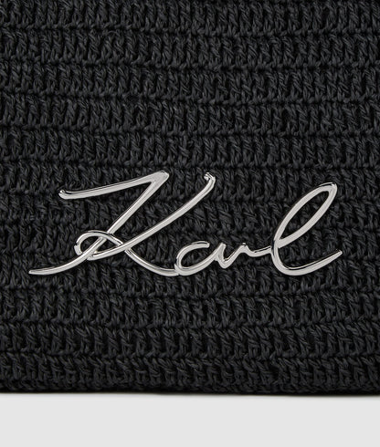 KarlLagerfeld Ksignature Crochet Beach Bag Black