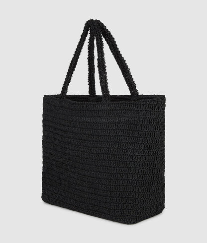 KarlLagerfeld Ksignature Crochet Beach Bag Black