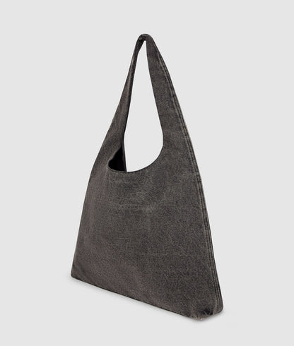 KarlLagerfeld Denim Hobo Shopper Black Denim-Grey Denim