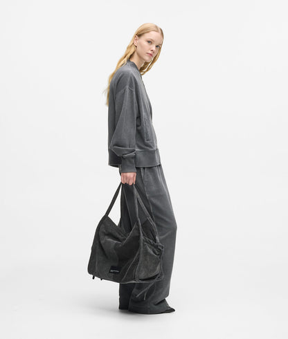 KarlLagerfeld Two-Tone Denim Shopper Black Denim-Grey Denim