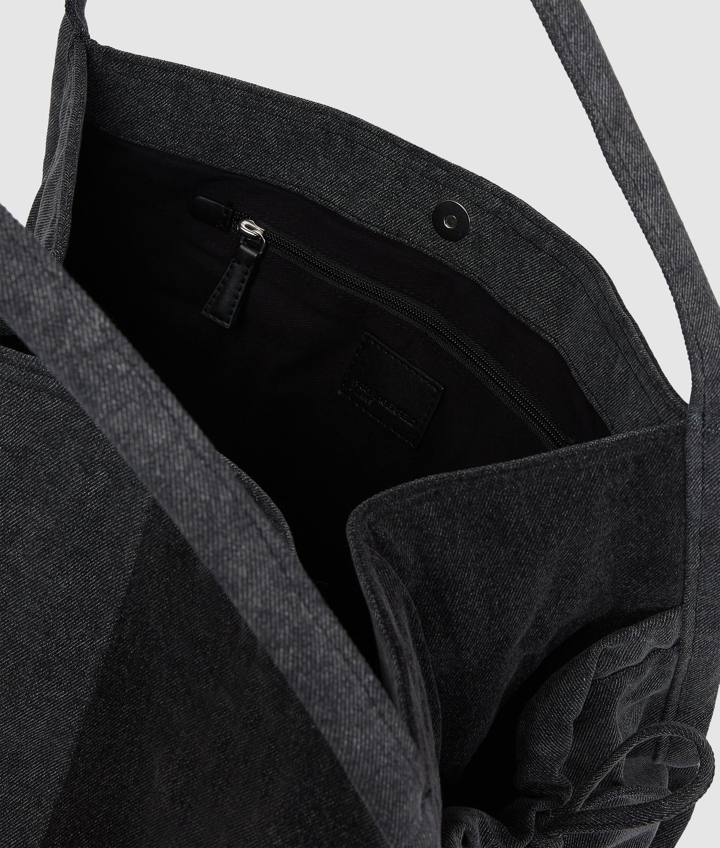 KarlLagerfeld Two-Tone Denim Shopper Black Denim-Grey Denim
