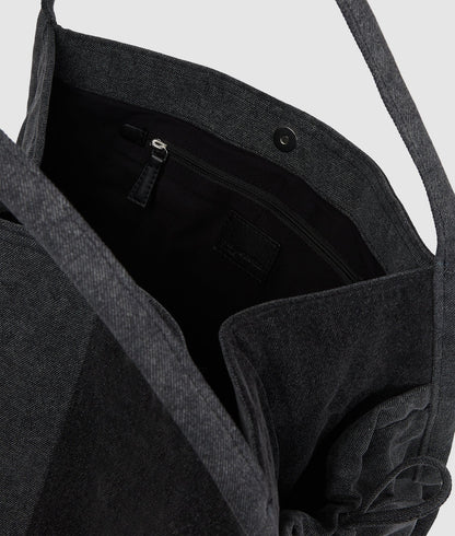 KarlLagerfeld Two-Tone Denim Shopper Black Denim-Grey Denim