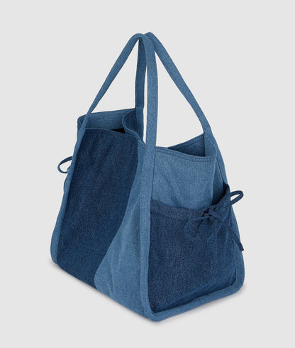 KarlLagerfeld Two-Tone Denim Shopper Standard Blue Denim-Light Denim
