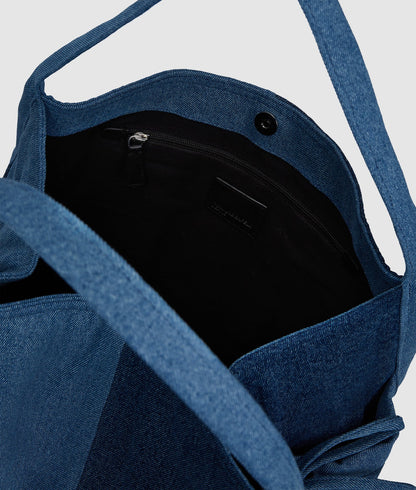 KarlLagerfeld Two-Tone Denim Shopper Standard Blue Denim-Light Denim
