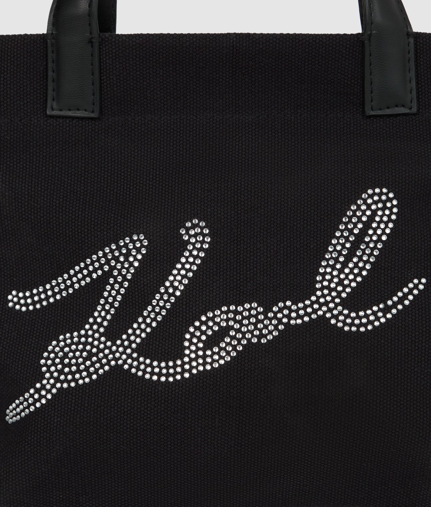 KarlLagerfeld Ksignature Mini Rhinestone Shopper Black Embellishment