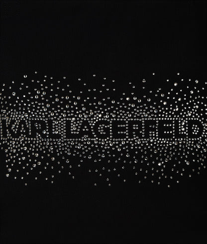 KarlLagerfeld Logo Rhinestone Shopper Black