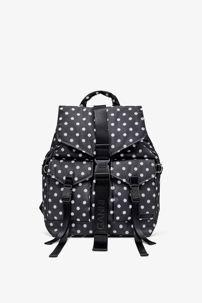 Ganni Black Dots Re-Tech Backpack