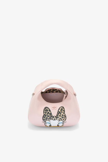 Ganni Chalk Pink Daisy Duck Mini Hobo Bag In Pink