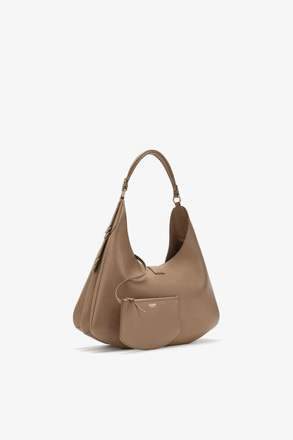 Ganni Coca Mocha Large Kat Bag In Brown