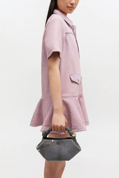 Ganni Lava Smoke Washed Grey Mini Bou Bag