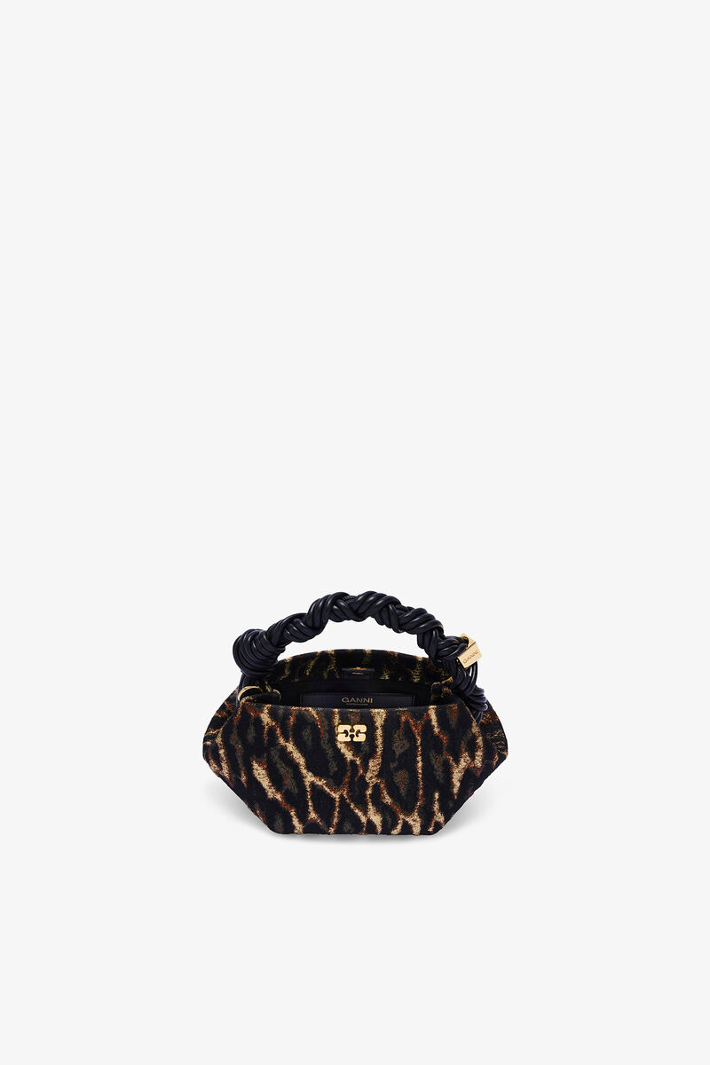 Ganni Antique Bronze Metallic Cloque Mini Bou Bag
