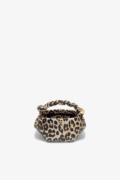 Ganni Almond Milk Leopard Grained Mini Bou Bag