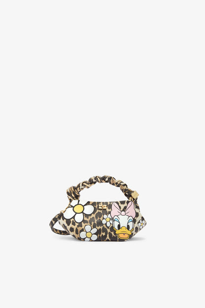 Ganni Almond Milk Daisy Duck Leopard Mini Bou Bag