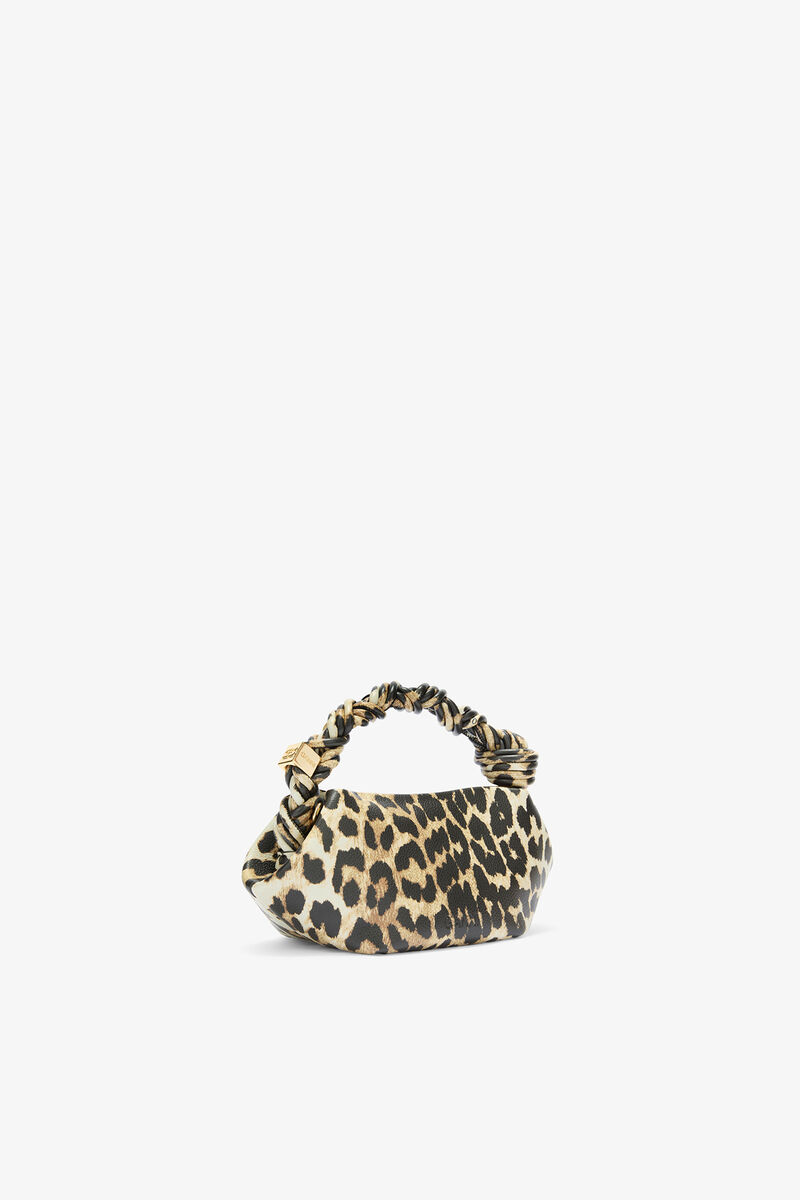 Ganni Almond Milk Daisy Duck Leopard Mini Bou Bag