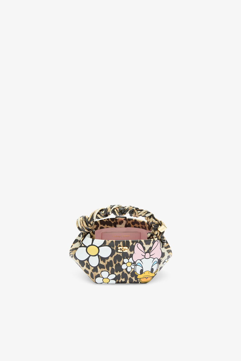 Ganni Almond Milk Daisy Duck Leopard Mini Bou Bag