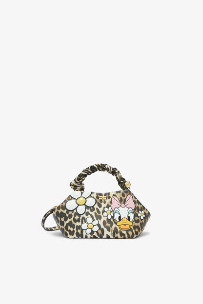 Ganni Almond Milk Daisy Duck Leopard Small Bou Bag